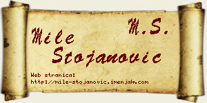 Mile Stojanović vizit kartica